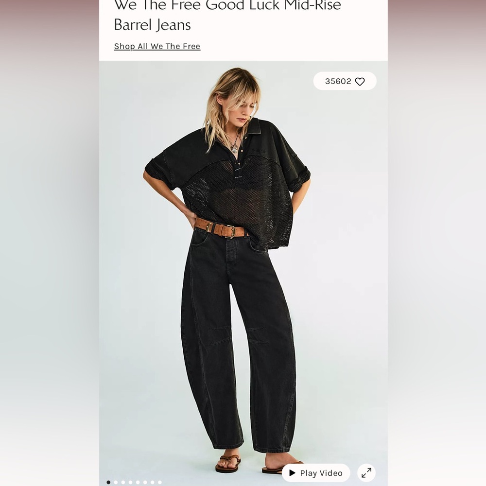 We the free good luck mid-rise barrel Jean